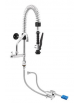Kit rubinetto a pedale mono acqua a pavimento con kit doccia prelavaggio versione Mini e canna girevole "C" da mm Ø18×200