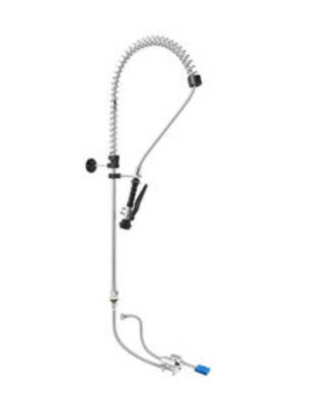 Kit rubinetto a pedale mono acqua a pavimento con kit doccia prelavaggio