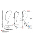Kit rubinetto a pedale mono acqua a pavimento con kit doccia prelavaggio