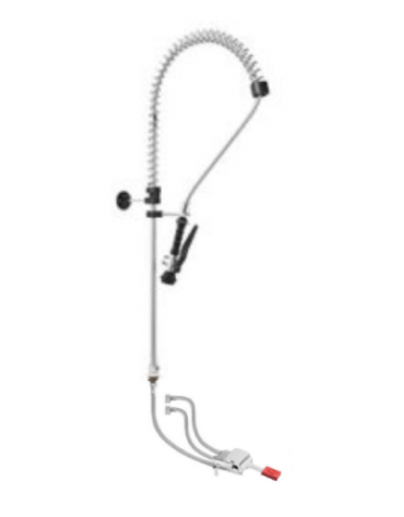 Kit miscelatore progressivo monopedale a pavimento con kit doccia prelavaggio