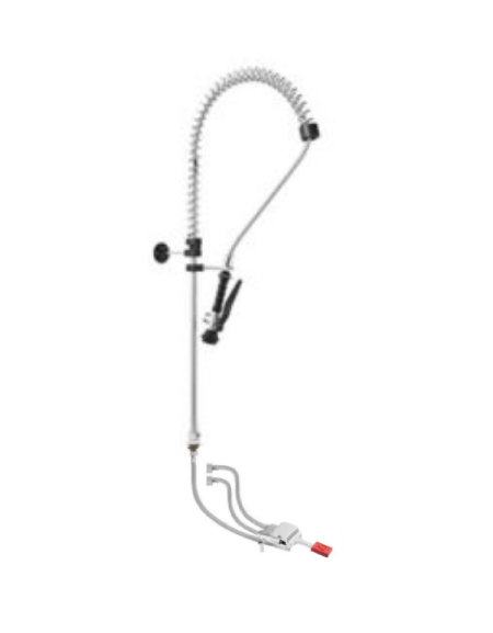 Kit miscelatore progressivo monopedale a pavimento con kit doccia prelavaggio