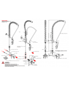 Kit miscelatore progressivo monopedale a pavimento con kit doccia prelavaggio