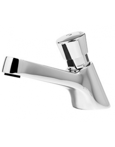 Rubinetto temporizzato per lavabo completo di flessibile, tempo di erogazione 8÷12 sec. non regolabile - altezza cm 9,3