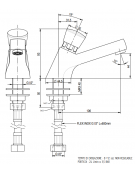 Rubinetto temporizzato per lavabo completo di flessibile, tempo di erogazione 8÷12 sec. non regolabile - altezza cm 9,3