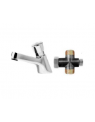 Rubinetto temporizzato per lavabo con premix meccanico e flessibil -tempo di erogazione 8÷12 sec. non regolabile - altezza mm 93