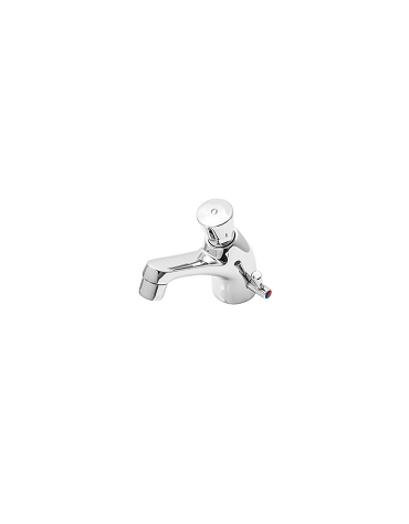 Miscelatore temporizzato per lavabo completo di flessibile, tempo di erogazione 8÷12 sec. non regolabile - altezza cm 12,4