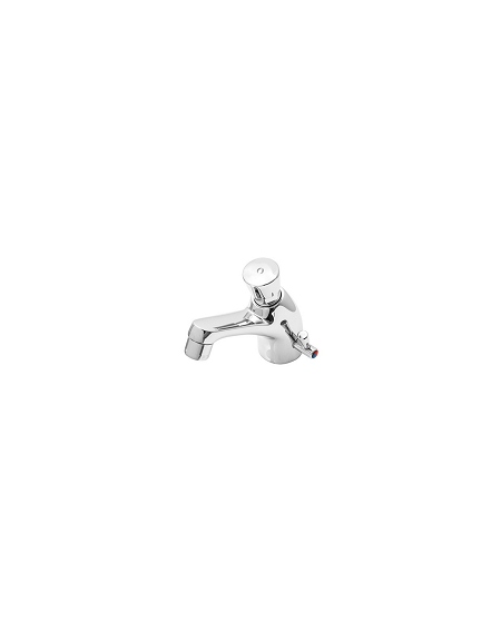 Miscelatore temporizzato per lavabo completo di flessibile, tempo di erogazione 8÷12 sec. non regolabile - altezza cm 12,4