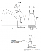Miscelatore temporizzato per lavabo completo di flessibile, tempo di erogazione 8÷12 sec. non regolabile - altezza cm 12,4