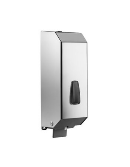 Dispenser sapone liquido a riempimento in acciaio inox AISI 304, azionamento a leva - cm 11x10,5x32h