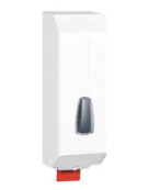 Dispenser sapone liquido a riempimento in plastica, capacità Lt. 1,2 - azionamento a leva  - cm 11x10,5x32h