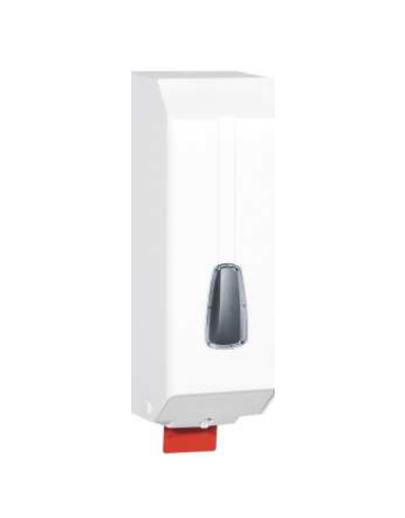 Dispenser sapone liquido a riempimento in plastica, capacità Lt. 1,2 - azionamento a leva  - cm 11x10,5x32h