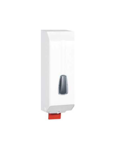 Dispenser sapone liquido a riempimento in plastica, capacità Lt. 1,2 - azionamento a leva  - cm 11x10,5x32h