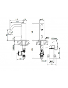 Rubinetto elettrico con beccuccio fisso curvo - alimentazione a batteria - Ø mm 40 - mm 118x142h