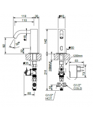 Rubinetto elettrico con beccuccio fisso curvo e premix meccanico incluso - alimentazione elettrica - Ø mm 40 - mm 118x142h