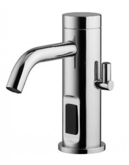 Miscelatore elettronico con beccuccio fisso curvo - alimentazione a batteria - Ø mm 45 - mm 120x157h
