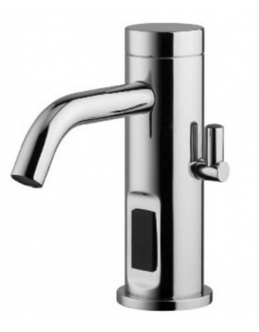 Miscelatore elettronico con beccuccio fisso curvo - alimentazione elettrica - Ø mm 45 - mm 120x157h