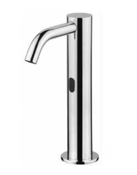 Rubinetto elettrico con beccuccio fisso curvo e premix meccanico incluso - alimentazione a batteria - Ø mm 40 - mm 118x272h