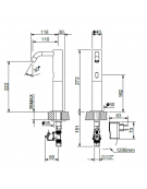 Rubinetto elettrico con bocca a lavello - alimentazione elettrica - mm 191x230h