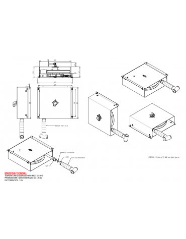 Avvolgitubo per lavaforno con pistola di lavaggio senza  rubinetto di chiusura - mm 273x64x208h