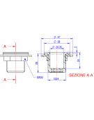 Piletta cromata da 3/4" completa di dado e guarnizione, per tubo troppo pieno DN55236 e DN55237