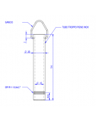 Tubo troppo pieno per piletta - altezza mm 114