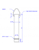 Tubo troppo pieno per piletta - altezza mm 74