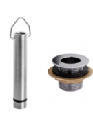 Kit completo per tubo troppo pieno e piletta cromata 3/4" con dado e guarnizione - altezza tubo mm 114