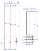 Tubo troppo pieno in acciaio inox AISI 304 per piletta cromata da 1”1/2  - altezza mm 200