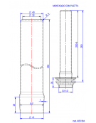 Tubo troppo pieno in acciaio inox AISI 304 per piletta cromata da 1”1/2  - altezza mm 250