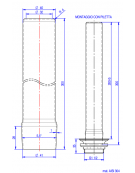 Tubo troppo pieno in acciaio inox AISI 304 per piletta cromata da 1”1/2  - altezza mm 300