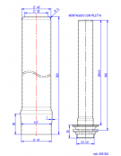 Tubo troppo pieno in acciaio inox AISI 304 per piletta cromata da 1”1/2  - altezza mm 150