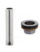 Kit completo per tubo troppo pieno in acciaio AISI 304 e piletta cromata 1" 1/2 con dado e guarnizione - altezza tubo mm 300