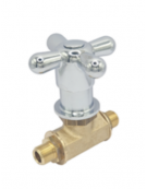 Rubinetto d’arresto con nippli da 3/8" e maniglia a croce