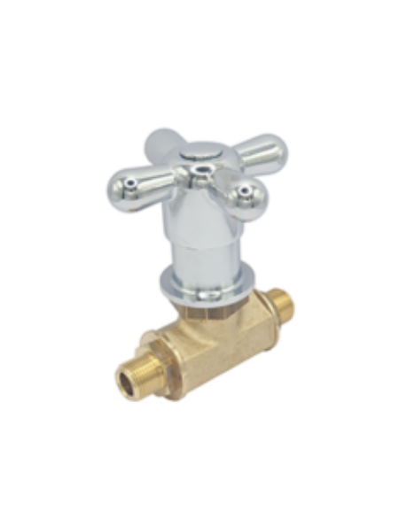 Rubinetto d’arresto con nippli da 3/8" e maniglia a croce