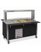 Carrello buffet termico armadiato 5xGN1/1 - colore Nero - con parafiato mobile e LED - cm 193x68x144h