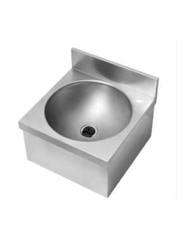 Lavamani in acciaio inox AISI 304 senza bocca di erogazione e comando - predisposto con Foro mm Ø33 - dim. cm 40x40