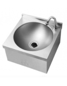 Lavamani in acciaio inox AISI 304 con bocca di erogazione, comando a ginocchio e premix meccanico - cm 30x31,5