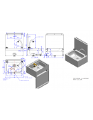 Lavamani in acciaio inox AISI 304 con alzatina, bocca di erogazione, comando a ginocchio e premix - cm 40x31,5x47h