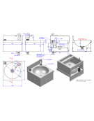 Lavamani in acciaio inox AISI 304 con miscelatore elettronico a batteria - flessibili inclusi - cm 40x40