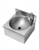 Lavamani in acciaio inox AISI 304 con miscelatore elettronico a batteria - flessibili inclusi - cm 40x40