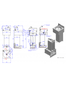 Lavamani a muro in acciaio inox AISI 304 con colonnina e miscelatore a pedale progressivo - cm 40x40x78h