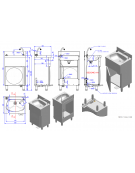 Lavamani inox AISI 304 su mobile con porta battente e miscelatore a pedale progressivo - cm 50x40x85h