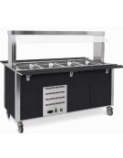 Carrello armadiato buffet termico con parafiato fisso - 6x1/1 GN - colore Nero - cm 226x68x144h