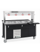 Carrello buffet termico armadiato 6xGN1/1 colore Nero - parafiato fisso e lampade a infrarossi - cm 226x68x144h