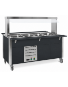 Carrello armadiato buffet termico con parafiato fisso - 4x1/1 GN - colore Nero - cm 161x68x144h