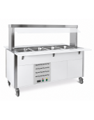 Carrello armadiato buffet termico con parafiato fisso - 4x1/1 GN - colore RAL a scelta - cm 161x68x144h