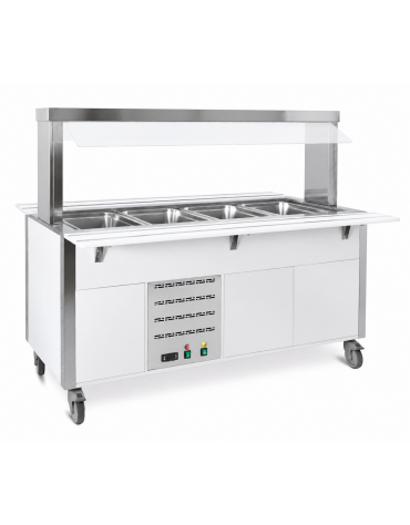 Carrello armadiato buffet termico con parafiato fisso - 4x1/1 GN - colore RAL a scelta - cm 161x68x144h