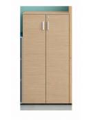 ARMADIO CONTENITORE ALTO IN LEGNO 2 ANTE - 4+4 RIPIANI - CM 90X45X194,7H - COLORI VARI - CONFORME AI CAM