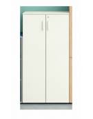 ARMADIO CONTENITORE ALTO IN LEGNO 2 ANTE - 4+4 RIPIANI - CM 90X45X194,7H - COLORI VARI - CONFORME AI CAM