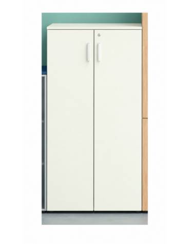 ARMADIO CONTENITORE ALTO IN LEGNO 2 ANTE - 4+4 RIPIANI - CM 90X45X194,7H - COLORI VARI - CONFORME AI CAM